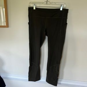 Olive green Lululemon align crop leggings